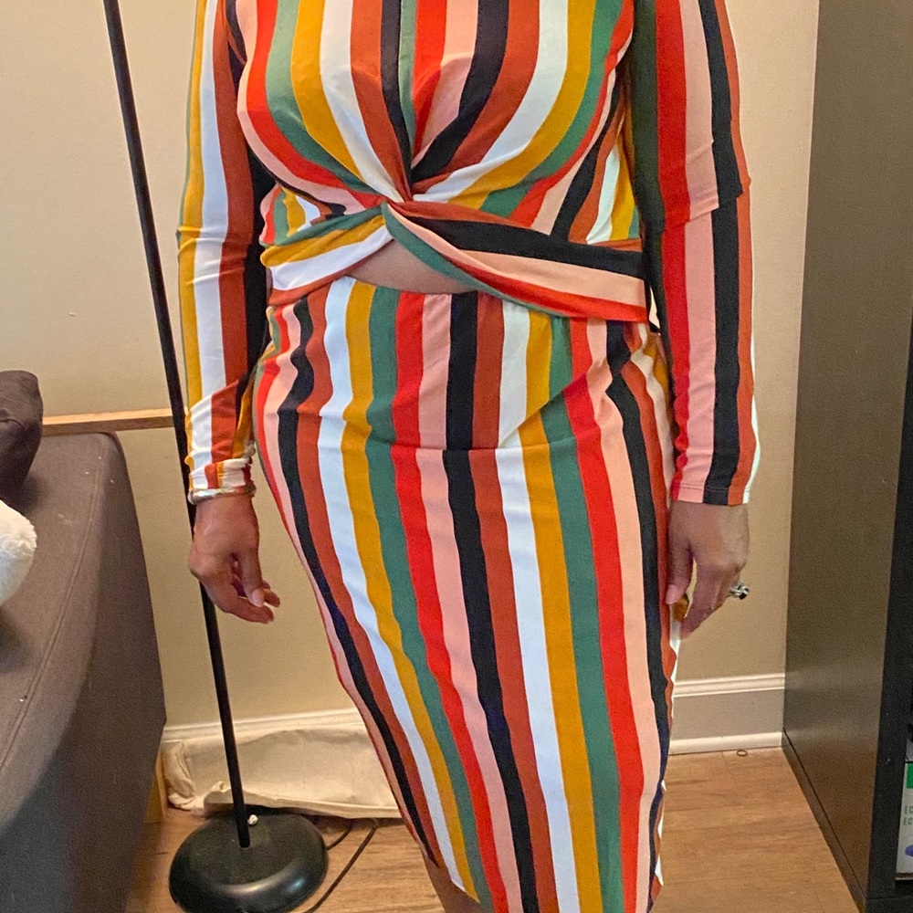 NWOT Eloquii Striped Fitted Dress